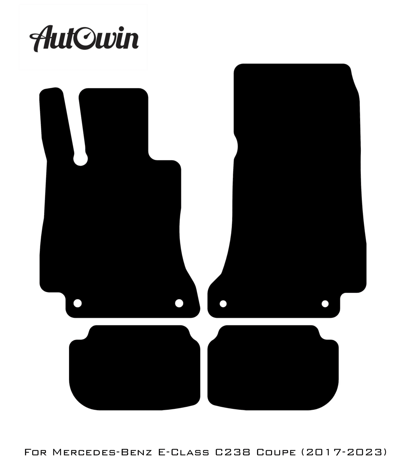 Black Floor Mats For Mercedes Benz E-Class C238 Coupe (2017-2023) | Fighter Jet Edition - AutoWin