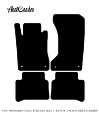 Black Floor Mats For Mercedes Benz E-Class S211 Estate 4Matic (2003-2009) | AutoWin Edition - AutoWin
