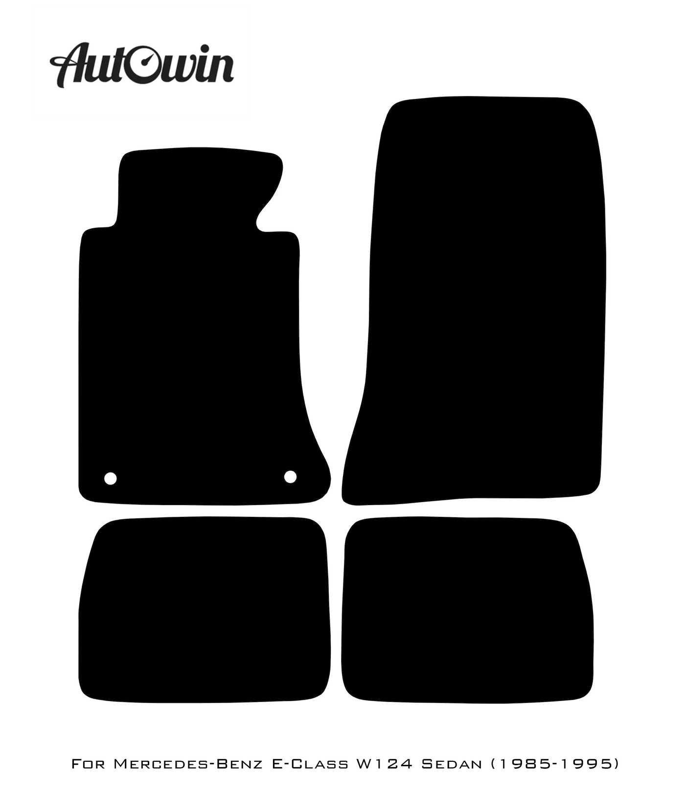 Black Floor Mats For Mercedes Benz E-Class W124 Sedan (1985-1995) | AutoWin Edition - AutoWin
