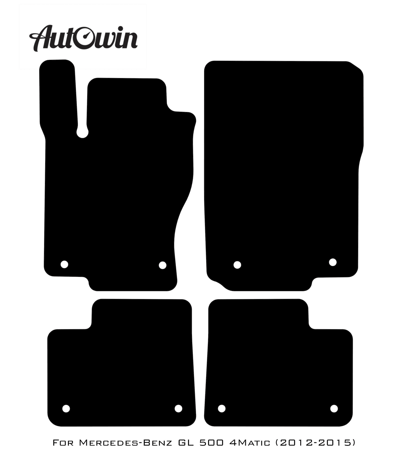 Black Floor Mats For Mercedes Benz GL-Class 500 4Matic (2012-2015) | AutoWin Edition - AutoWin