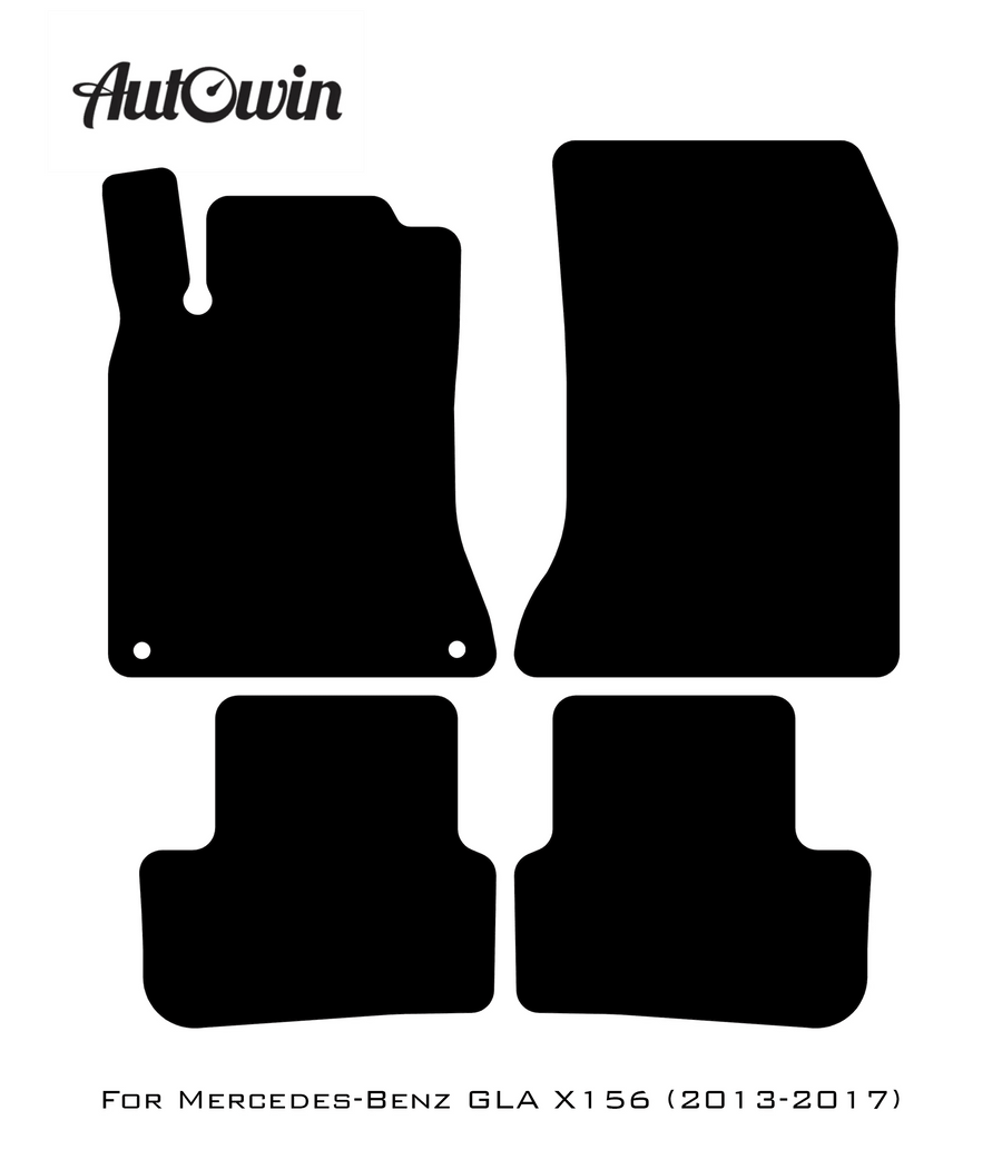 Black Floor Mats For Mercedes Benz GLA-Class X156 (2013-2017) | Fighter Jet Edition - AutoWin