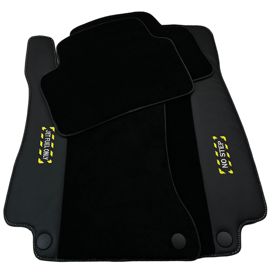Black Floor Mats For Mercedes Benz GLC-Class X253 SUV (2015-2019) | Fighter Jet Edition - AutoWin