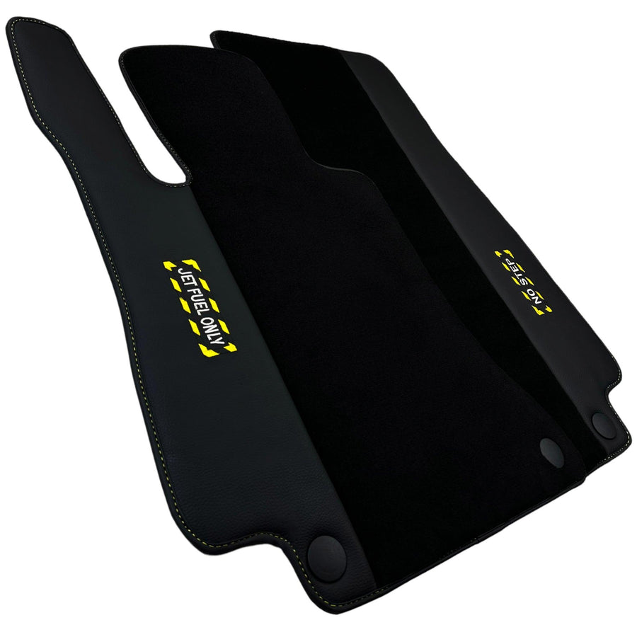 Black Floor Mats For Mercedes Benz GLC-Class X253 SUV (2015-2019) | Fighter Jet Edition - AutoWin