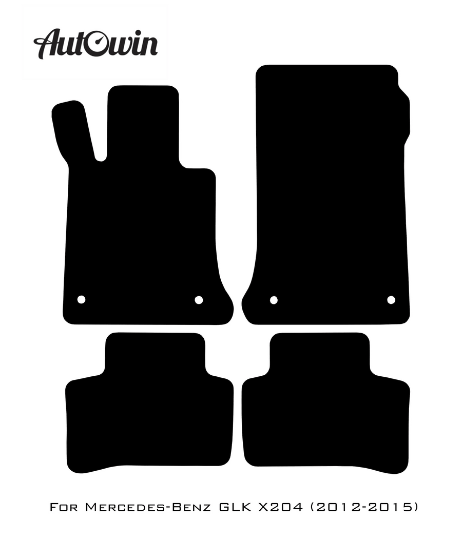 Black Floor Mats For Mercedes Benz GLK-Class X204 (2012-2015) | AutoWin Edition - AutoWin