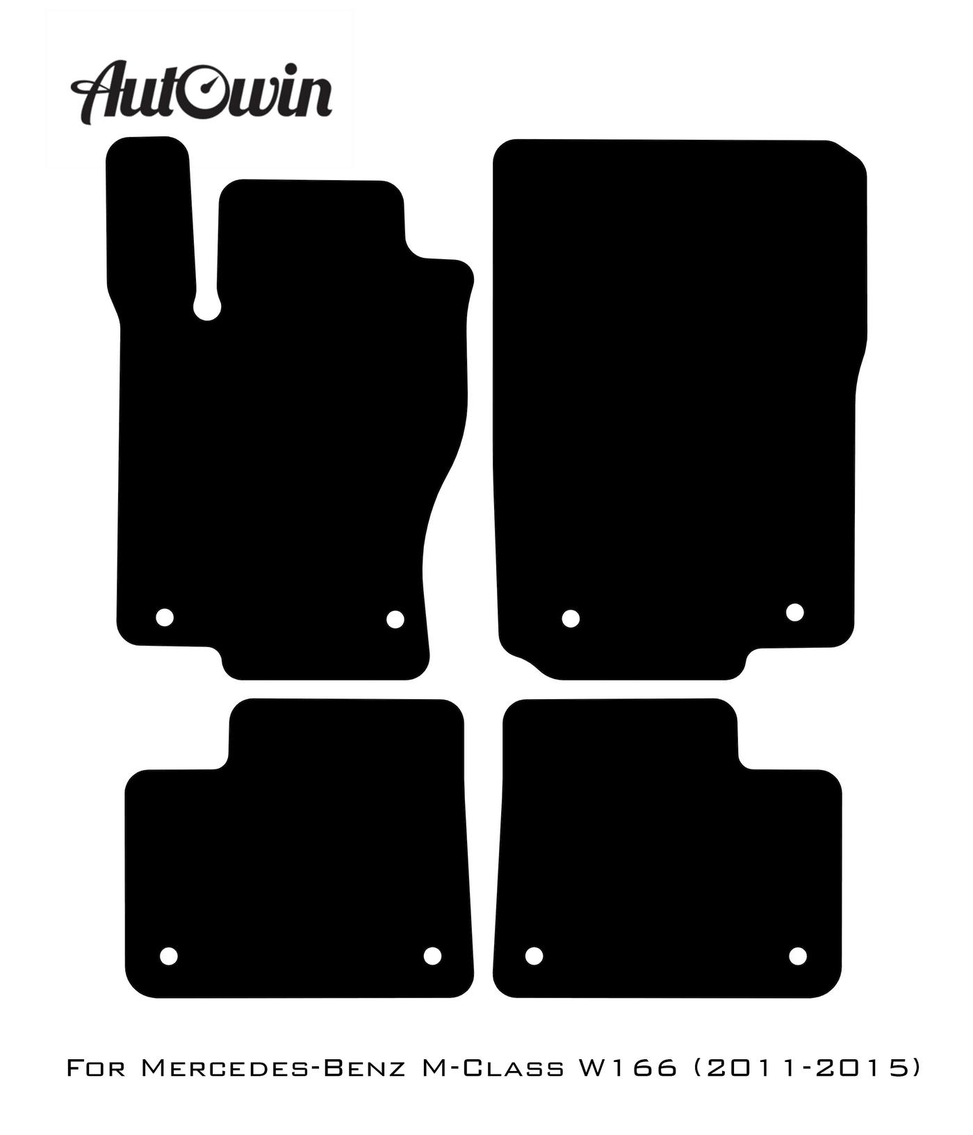 Black Floor Mats For Mercedes Benz M-Class W166 (2011-2015) | AutoWin Edition - AutoWin