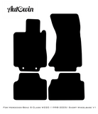 Black Floor Mats For Mercedes Benz S-Class W220 (1998-2005) Short Wheelbase | AutoWin Edition - AutoWin