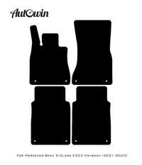 Black Floor Mats For Mercedes Benz S-Class Z223 Maybach (2021-2023) | Fighter Jet Edition - AutoWin