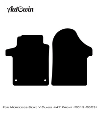 Black Floor Mats For Mercedes Benz V-Class 447 Front (2019-2023) | Fighter Jet Edition - AutoWin