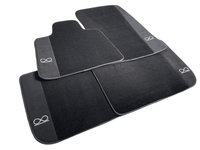 Black Floor Mats For Rolls Royce Black Badge Phantom Drophead Fluorescent Logo - AutoWin