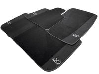 Black Floor Mats For Rolls Royce Black Badge Phantom Drophead Fluorescent Logo - AutoWin