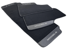 Black Floor Mats For Tesla Model S With Carbon Fiber Leather - AutoWin