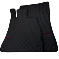 Black Leather Floor Mats For Mercedes Benz S-Class V223 (2021-2023) Hybrid | ER56 Design - AutoWin