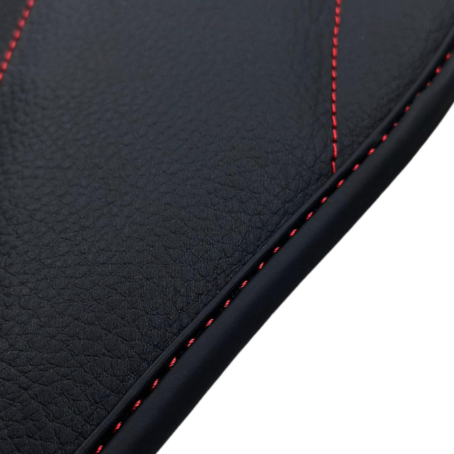 Black Leather Floor Mats For Mercedes Benz S-Class W126 (1979-1991) | ER56 Design - AutoWin