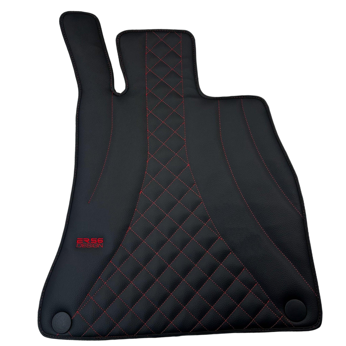 Black Leather Floor Mats For Mercedes Benz S-Class W126 (1979-1991) | ER56 Design - AutoWin