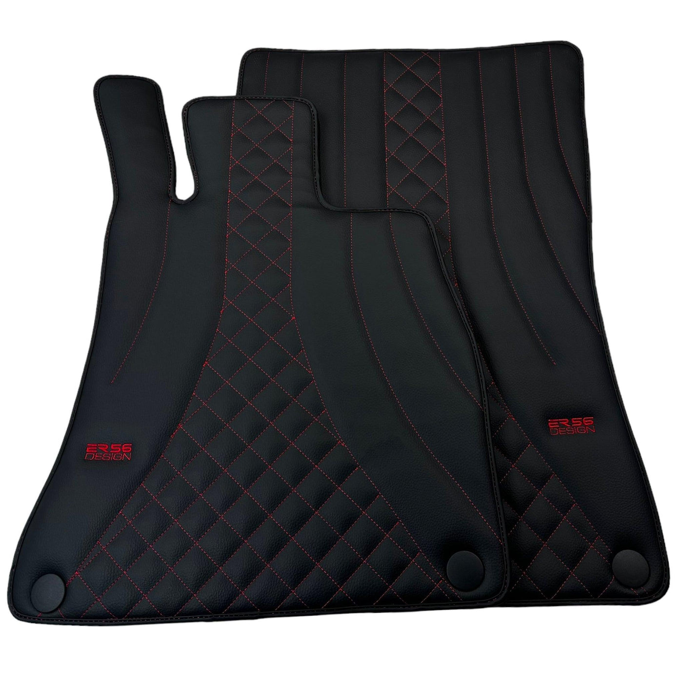 Black Leather Floor Mats For Mercedes Benz S-Class Z223 Maybach (2021-2023) | ER56 Design - AutoWin