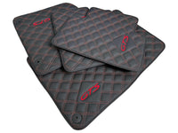 Black Leather Floor Mats for Porsche Macan GTS - AutoWin