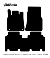 Black Luxury Floor Mats For Mercedes Benz A-Class W168 (2001-2004) | ER56 Design - AutoWin