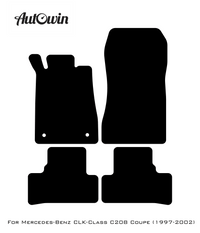Black Luxury Floor Mats For Mercedes Benz CLK-Class C208 Coupe (1997-2002) | ER56 Design - AutoWin