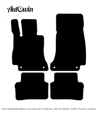Black Luxury Floor Mats For Mercedes Benz E-Class W213 Sedan (2016-2020) Hybrid | ER56 Design - AutoWin