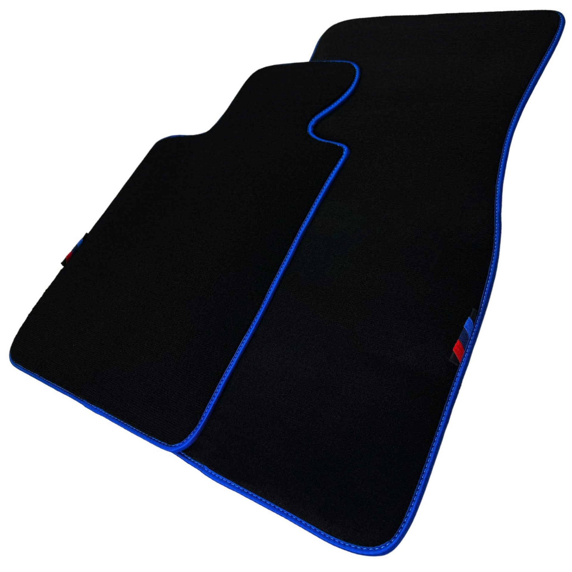 Black Mats For BMW 1 Series E88 Convertible | Blue Trim - AutoWin