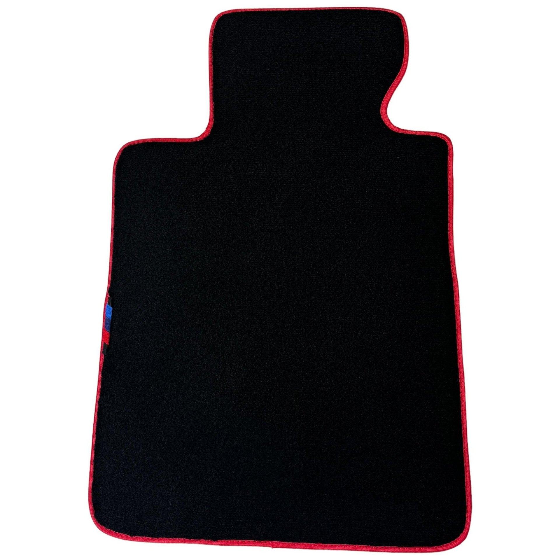 Black Mats For BMW 3 Series E30 4-doors Sedan | Red Trim - AutoWin