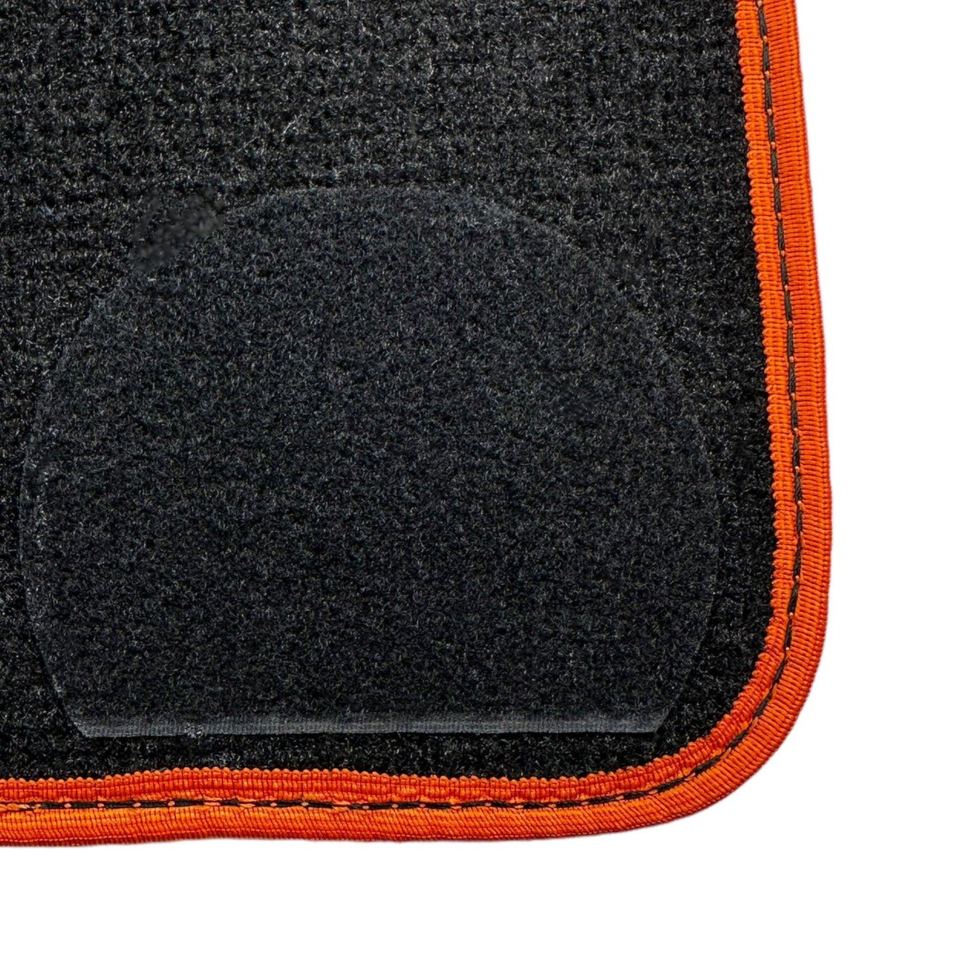 Black Mats For BMW 7 Series E38 Long | Orange Trim - AutoWin