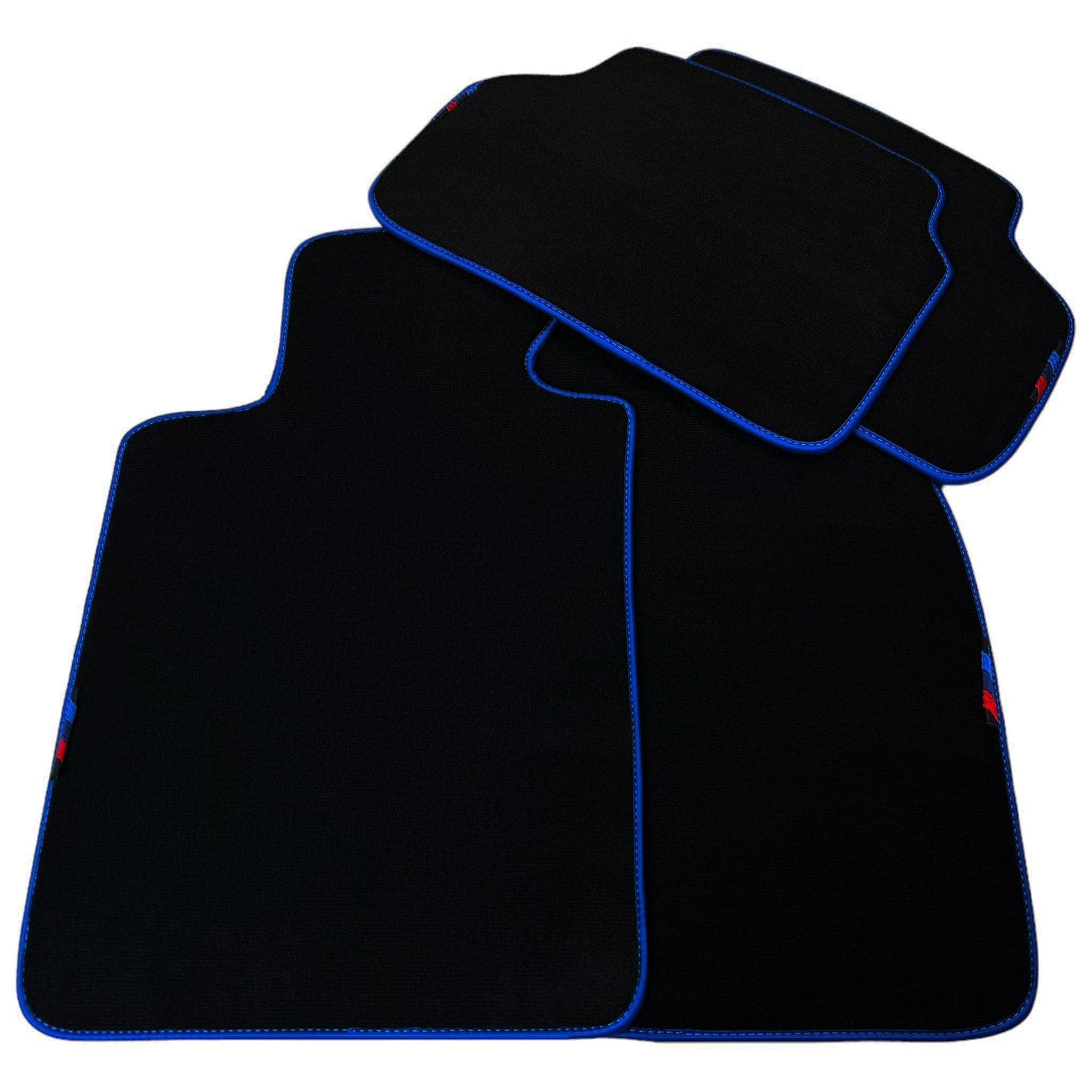 Black Mats For BMW X6M E71 SUV | Blue Trim - AutoWin