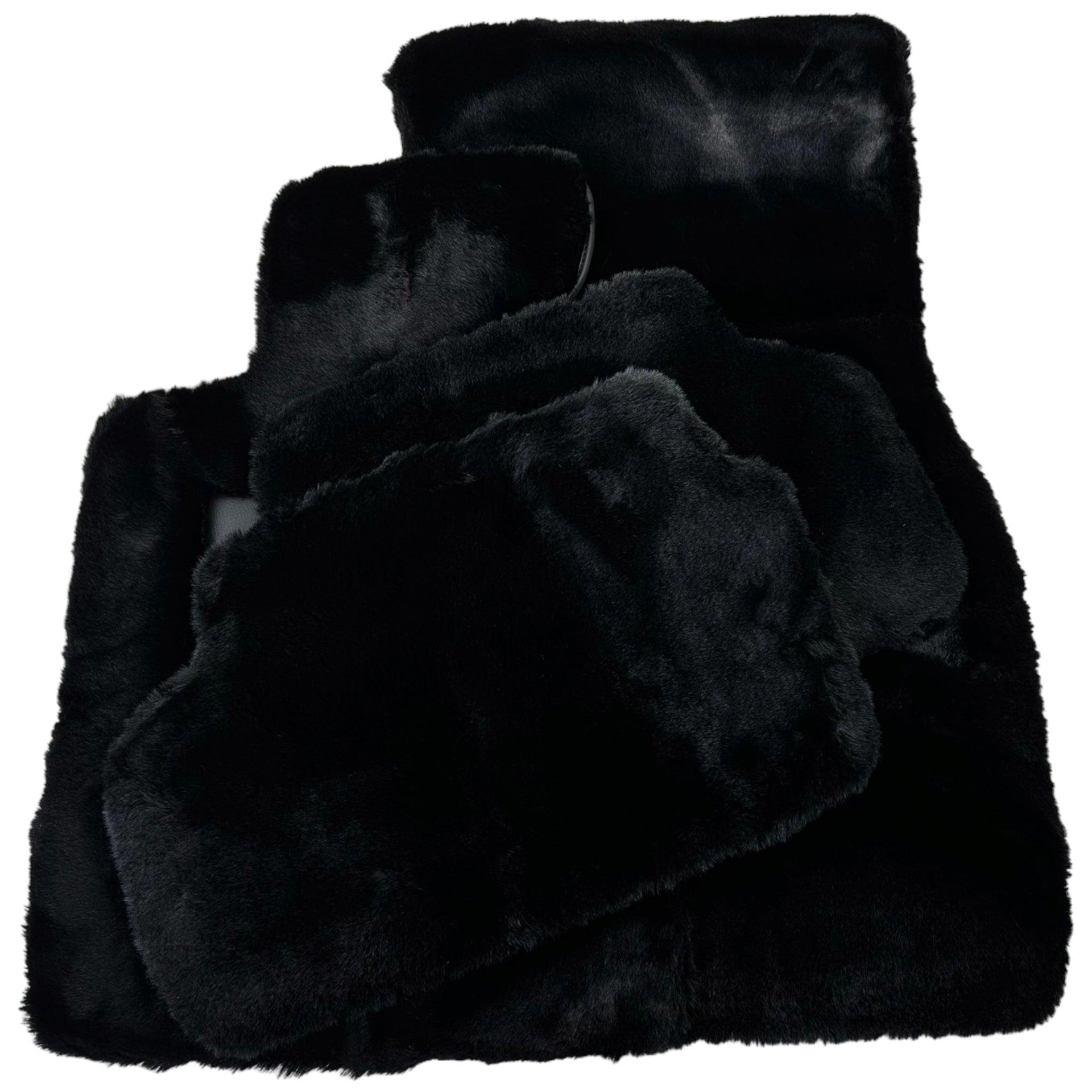 Black Sheepskin Floor Mats For BMW 3 Series E36 Convertible - AutoWin