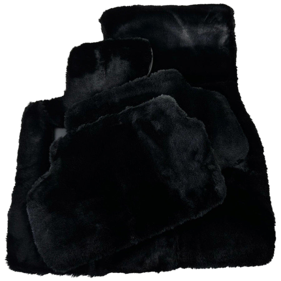 Black Sheepskin Floor Mats For BMW 8 Series E31 2-door Coupe No Steps Edition - AutoWin