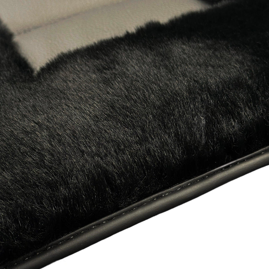 Black Sheepskin Floor Mats For BMW 8 Series E31 2-door Coupe No Steps Edition - AutoWin