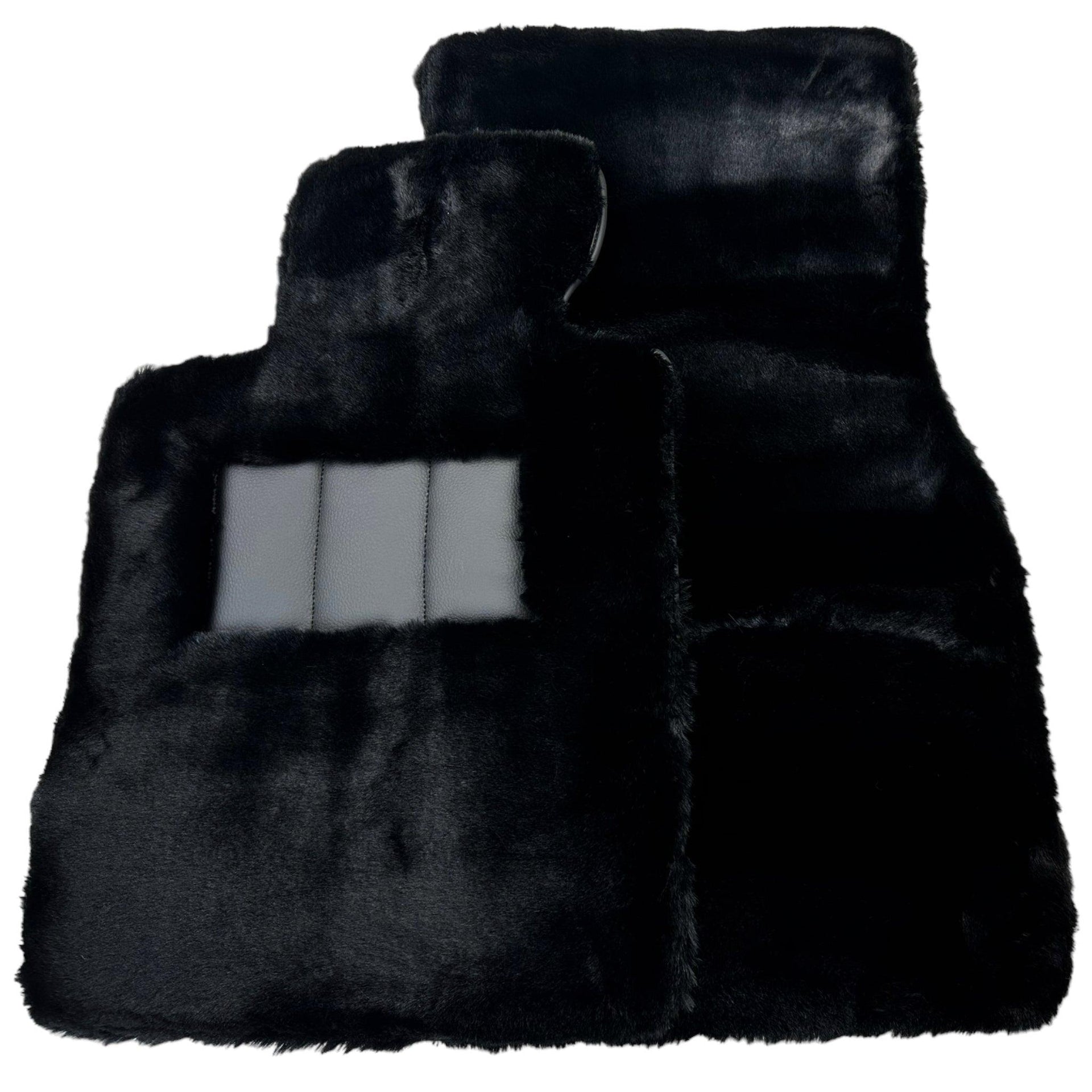 Black Sheepskin Floor Mats For BMW X6 Series F16 No Steps Edition - AutoWin