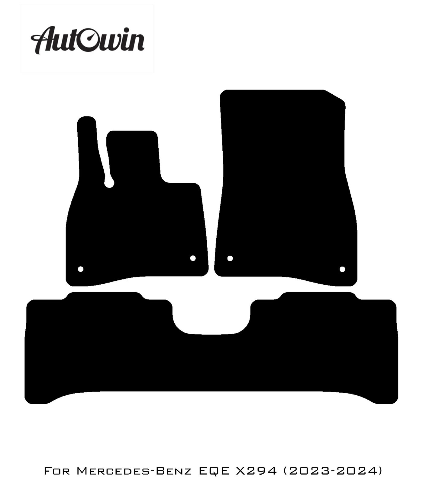 Black Sheepskin Floor Mats For Mercedes Benz EQE-Class X294 (2023-2024) | ER56 Design - AutoWin