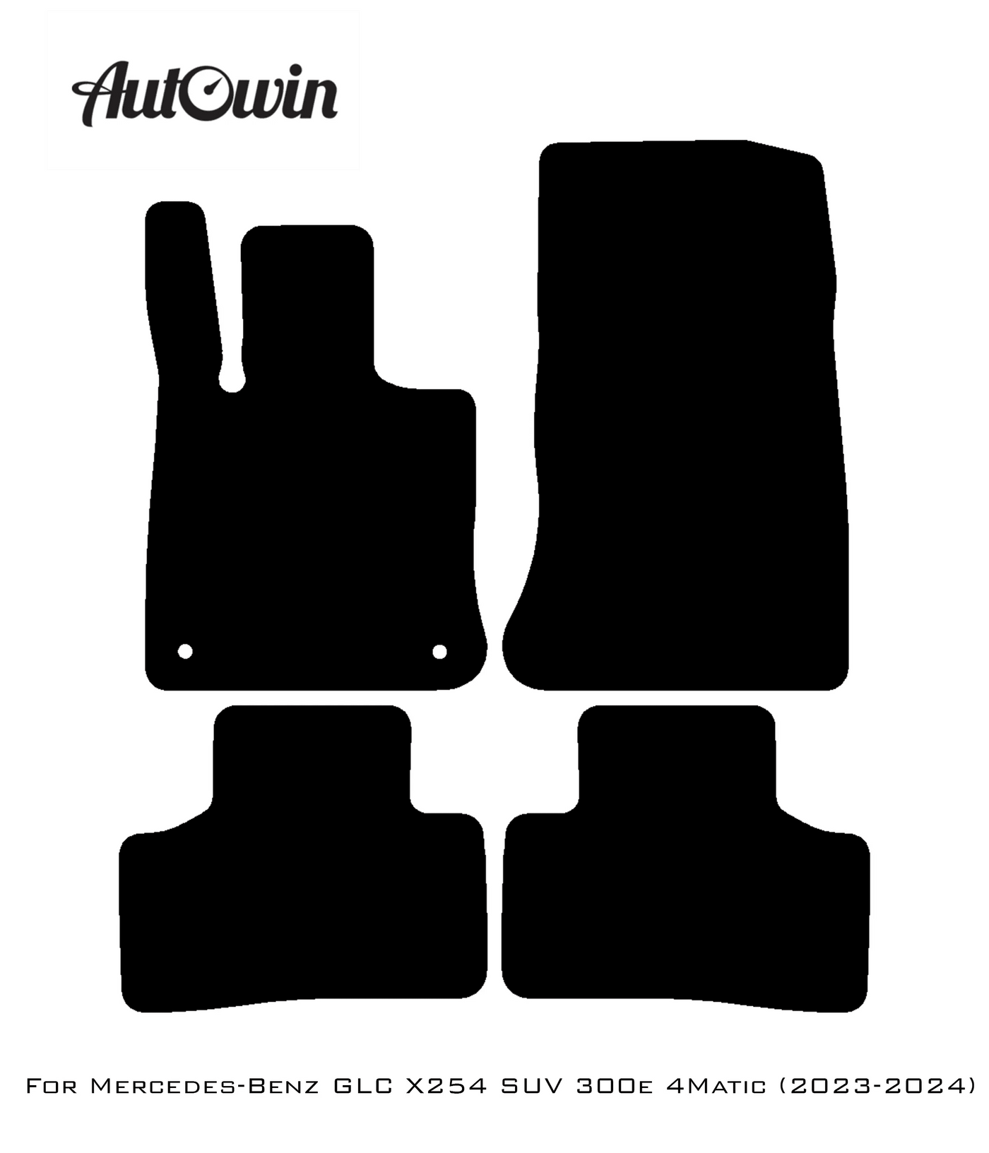 Black Sheepskin Floor Mats For Mercedes Benz GLC-Class X254 SUV 300e 4Matic (2023-2024) | ER56 Design - AutoWin