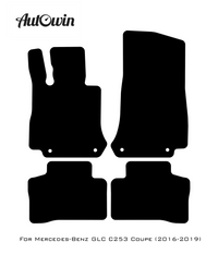 Black Sheepskin Floor Mats For Mercedes Benz GLE-Class C167 Coupe - 5 Seats (2020-2023) Hybrid | ER56 Design - AutoWin