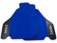 Blue Floor Mats For Ferrari F430 2004-2009 With Carbon Fiber Leather - AutoWin