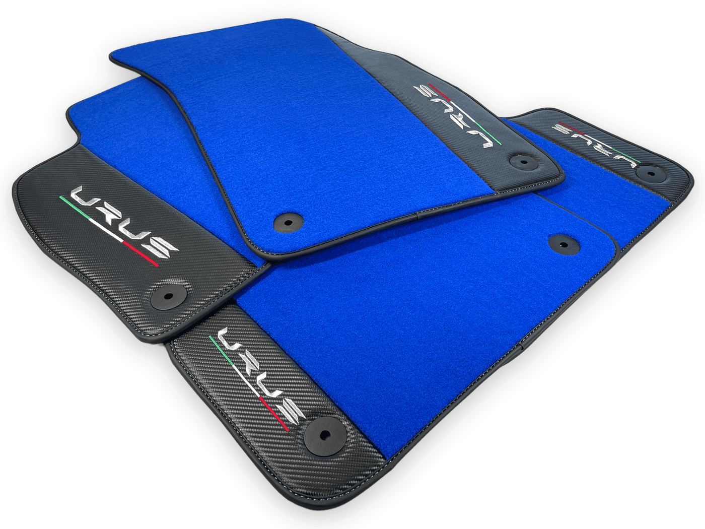 Blue Floor Mats For Lamborghini Urus With Carbon Leather - AutoWin