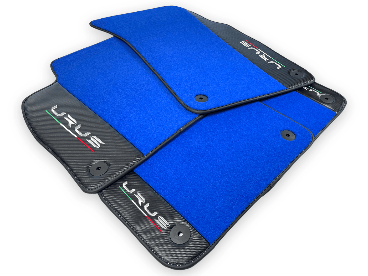 Blue Floor Mats For Lamborghini Urus With Carbon Leather - AutoWin