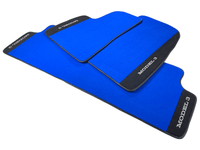 Blue Floor Mats For Tesla Model 3 With Alcantara Leather - AutoWin
