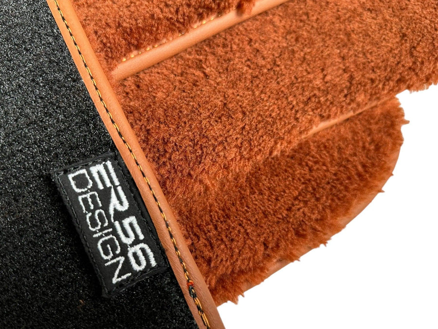 Brown Sheepskin Floor Mats For Bentley Flying Spur (2013-2019) Er56 Design Brand - AutoWin