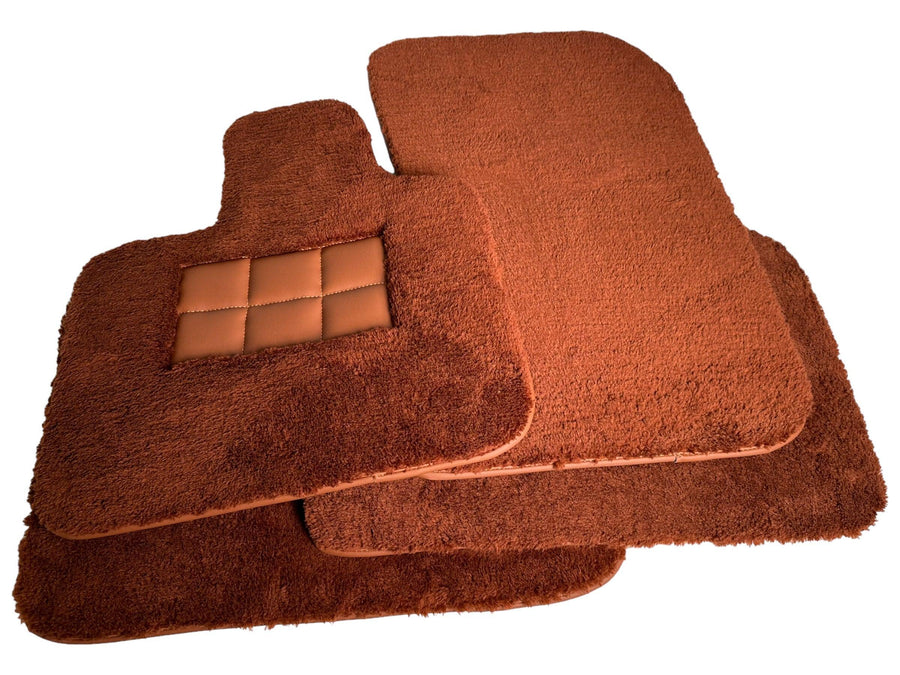 Brown Sheepskin Floor Mats For Rolls Royce Phantom Drophead Coupe 2007–2016 Er56 Design - AutoWin