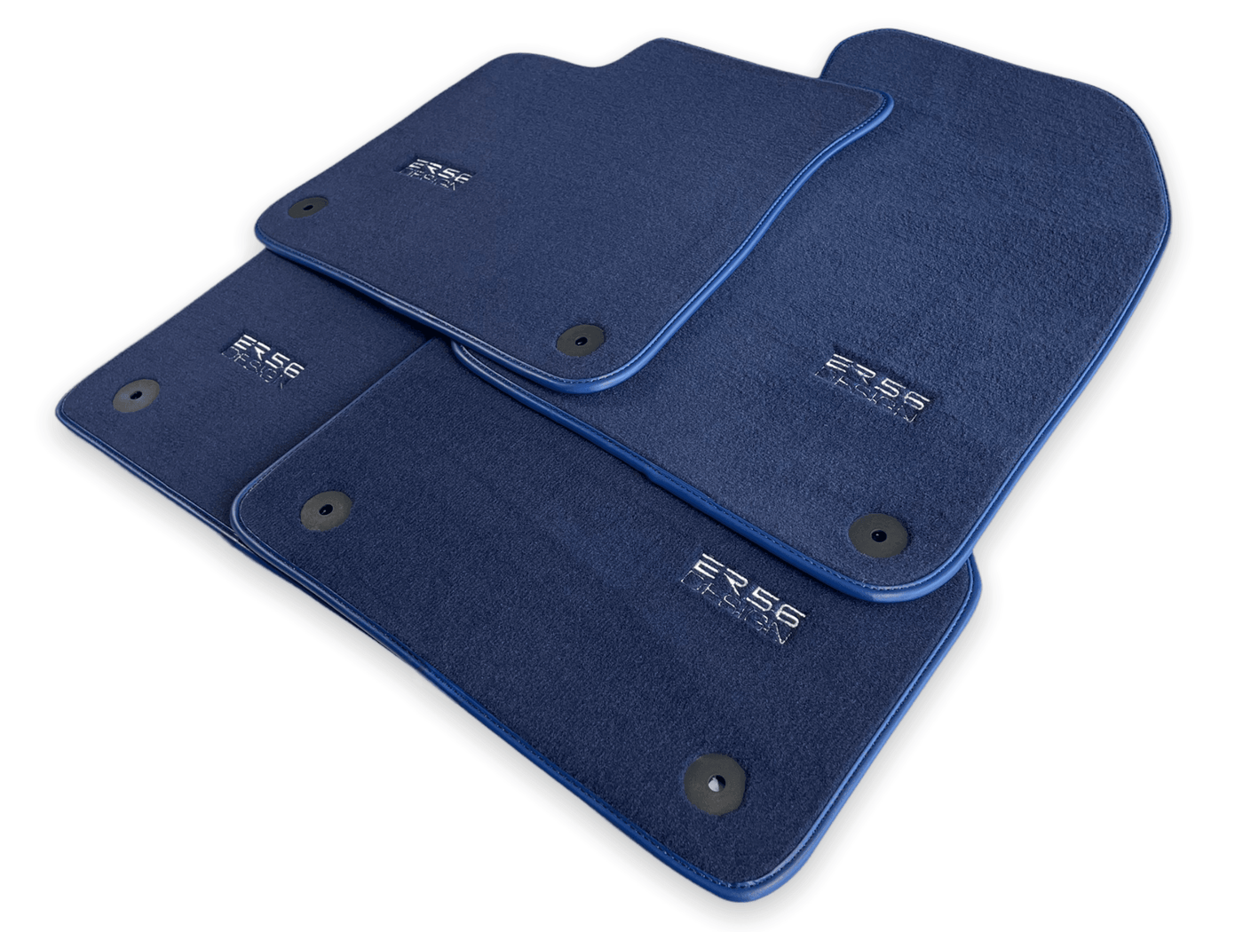 Dark Blue Floor Mats for Audi A4 - B9 Sedan (2018-2019) | ER56 Design - AutoWin