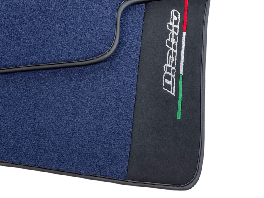 Dark Blue Floor Mats for Lamborghini Diablo 1990-2001 With Alcantara Leather - AutoWin