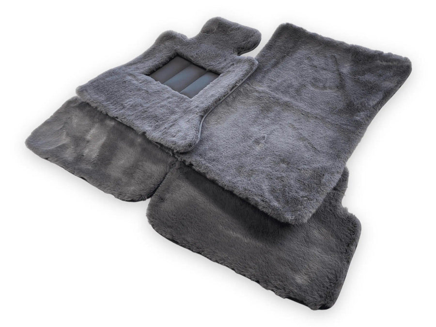 Dark Gray Sheepskin Floor Mats For Bentley Flying Spur (2013-2019) Design Brand - AutoWin