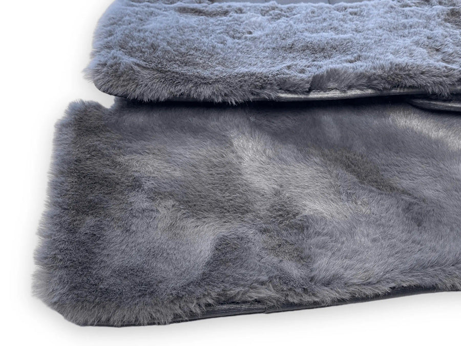 Dark Gray Sheepskin Floor Mats For Bentley Flying Spur (2013-2019) Design Brand - AutoWin