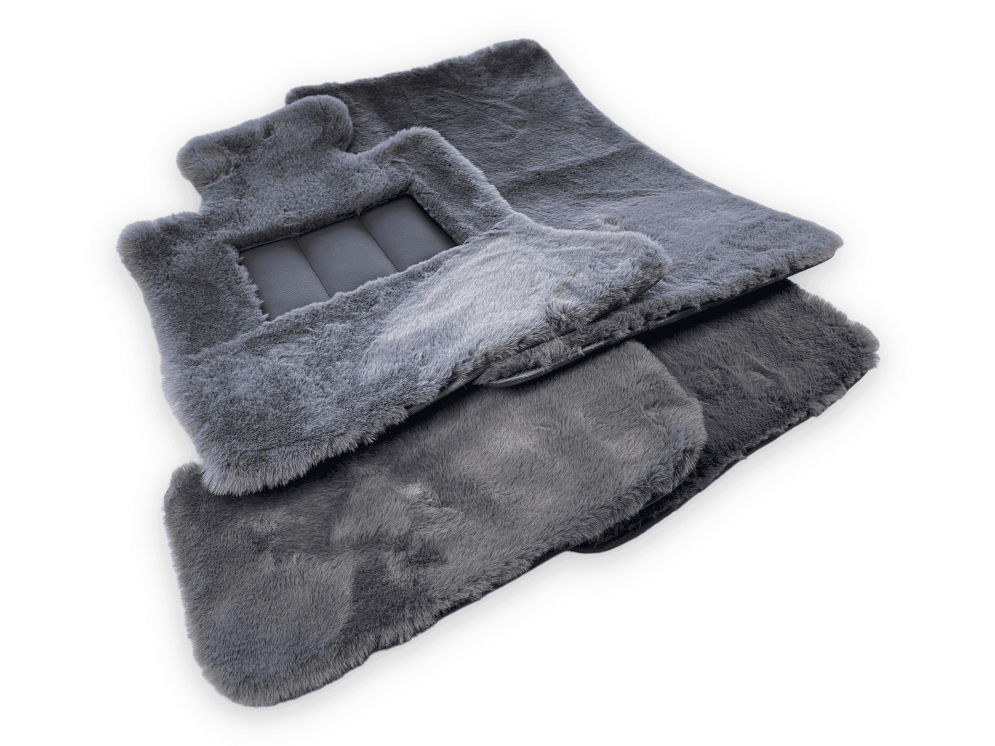 Dark Gray Sheepskin Floor Mats For Rolls Royce Ghost Series I (2010–2020) Er56 Design Brand - AutoWin