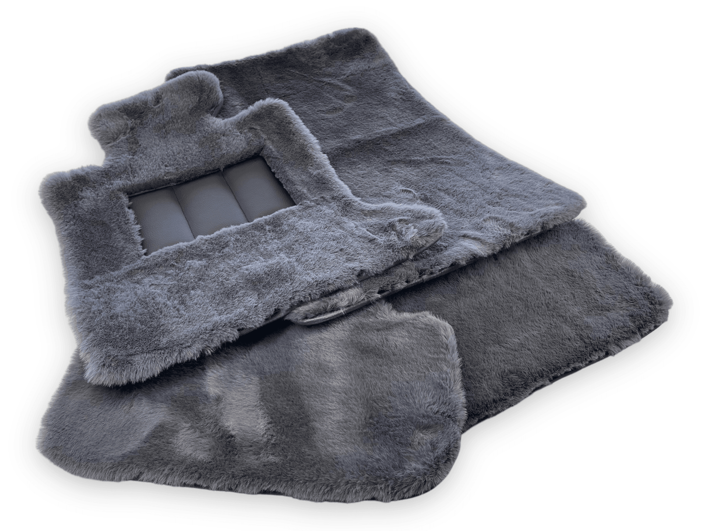 Dark Gray Sheepskin Floor Mats For Rolls Royce Shadow 1965-1977 Er56 Design Brand - AutoWin