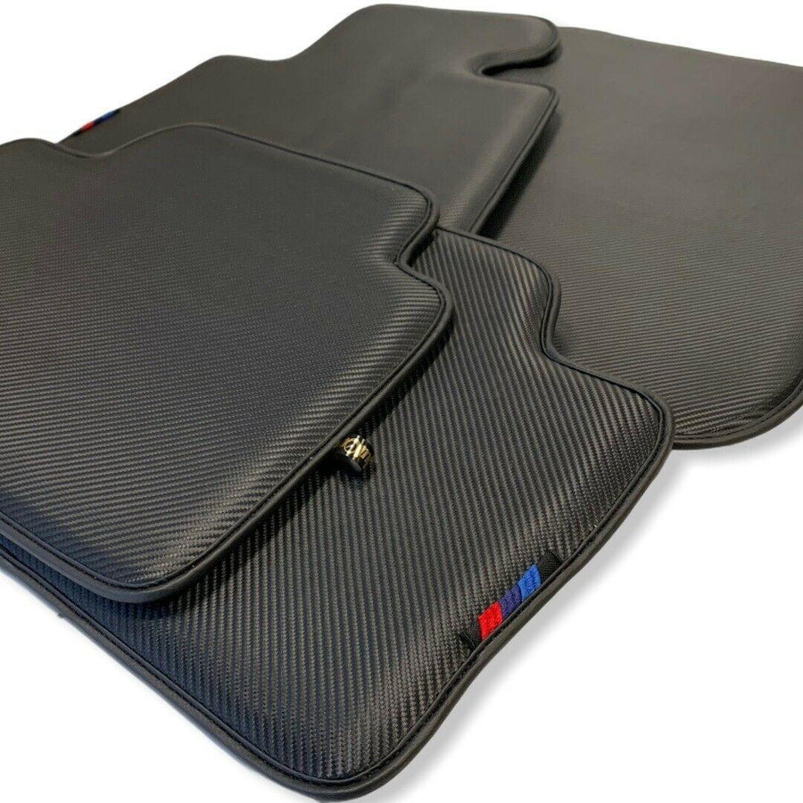 Floor Mats For BMW 3 Series E46 Convertible Autowin Brand Carbon Fiber Leather - AutoWin