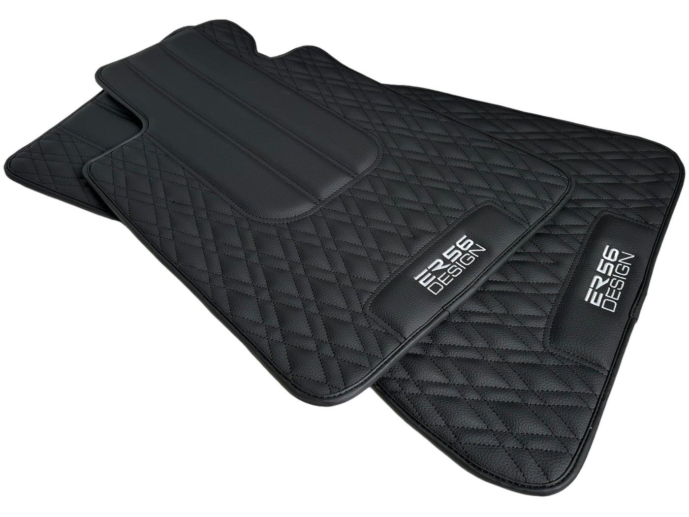 Floor Mats For BMW 7 Series F02 Black Leather Er56 Design - AutoWin