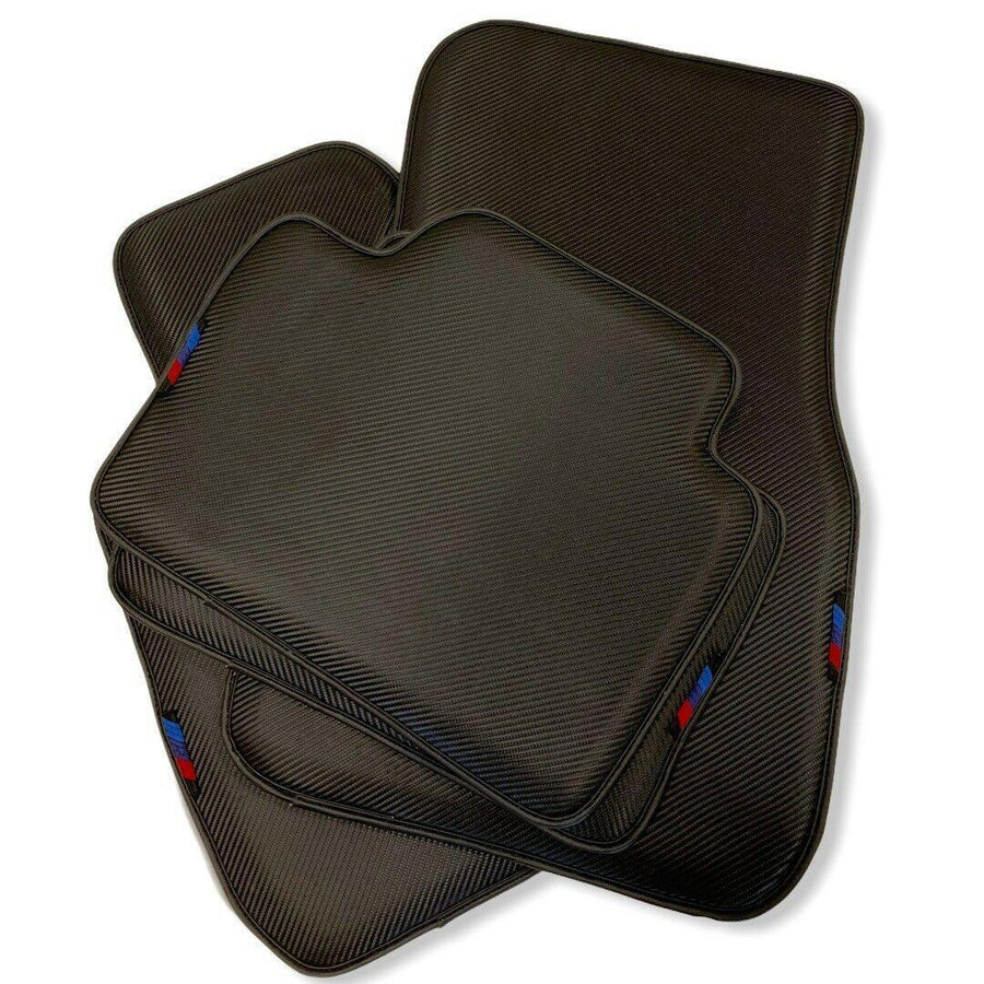 Floor Mats For BMW M3 4-door E90 Autowin Brand Carbon Fiber Leather - AutoWin