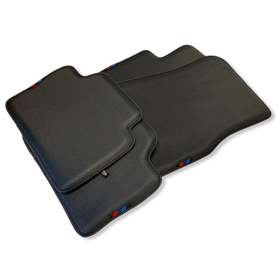 Floor Mats For BMW M3 4-door E90 Autowin Brand Carbon Fiber Leather - AutoWin